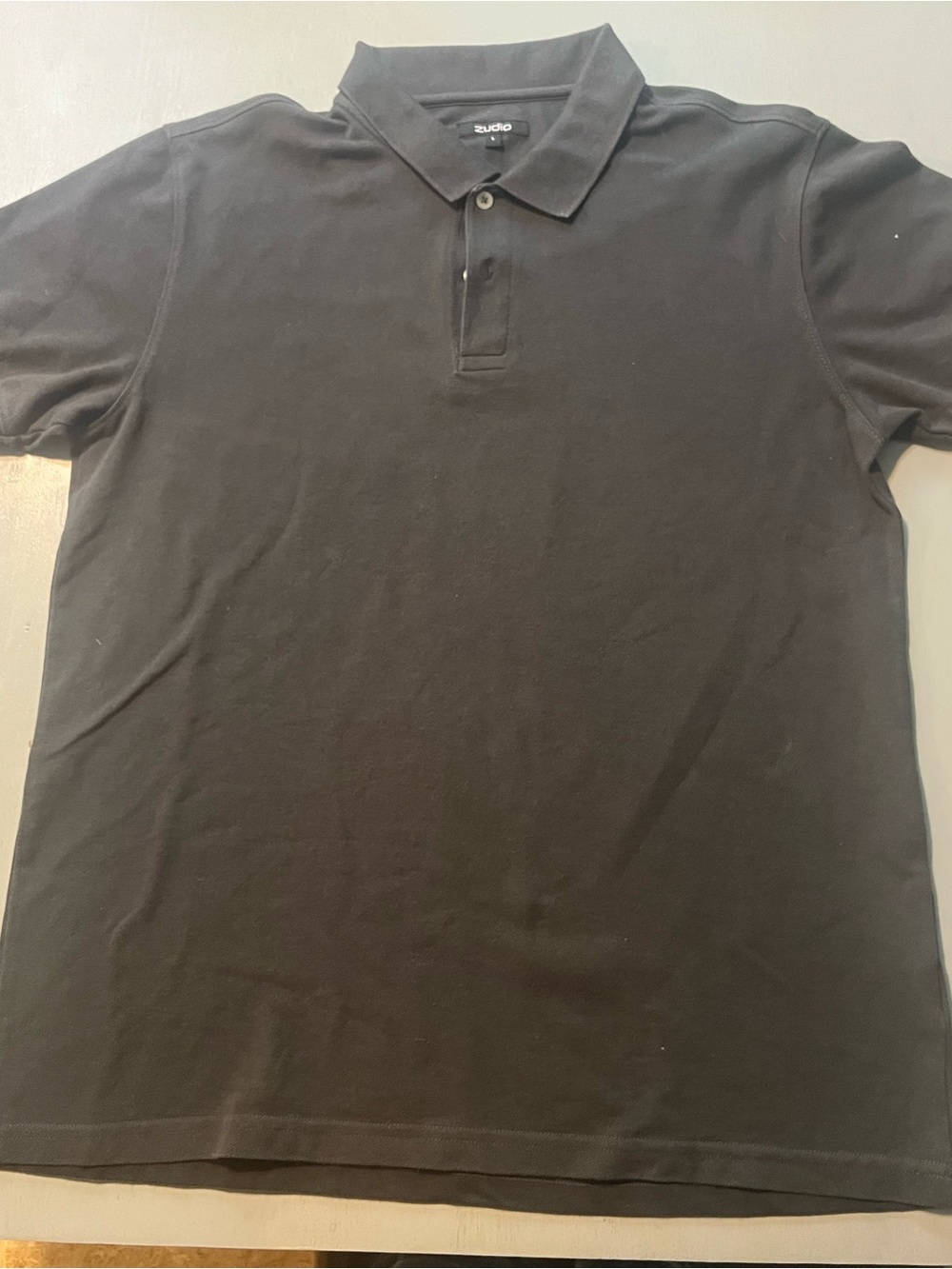 Zudio Men's Charcoal Grey Short Sleeve Polo Shirt Size Large